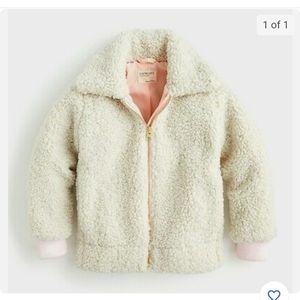 EUC CREWCUTS: Collared Sherpa Natural Bomber Jacket (Kids)